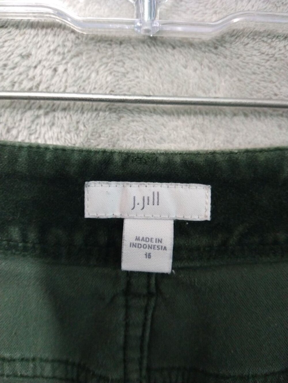 J Jill Pants Womens 16 Green Velvet Skinny High Rise 5 Pocket Stretch Cotton - Picture 7 of 10